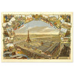 Exposition Universelle de Paris 1889. Eiffel Tower and Paris city view.