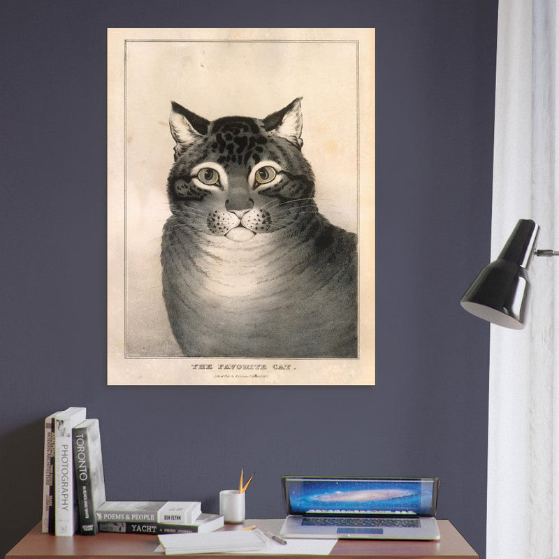 The Favorite Cat poster  Author: Nathaniel Currier 1838