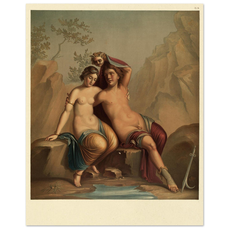 Pompeii roman paintings reproduced by Wilhelm Zahn.