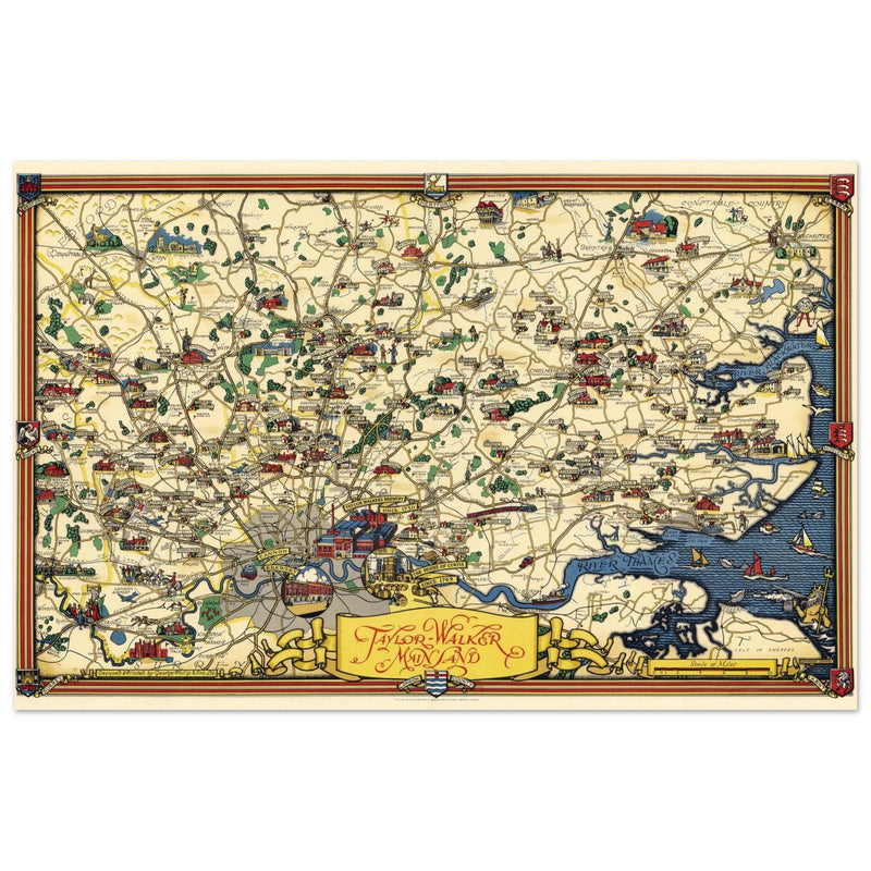 United Kindon Greater London vintage map  by Taylor Walker & Co.