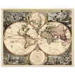 Antique world map print reproduction of the XVII Century. Orbis terrarum nova by Nicolaes Visscher II