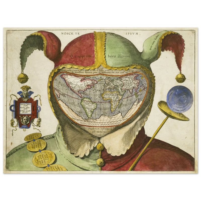 Ancient Fool's Cap World Map poster reproduction