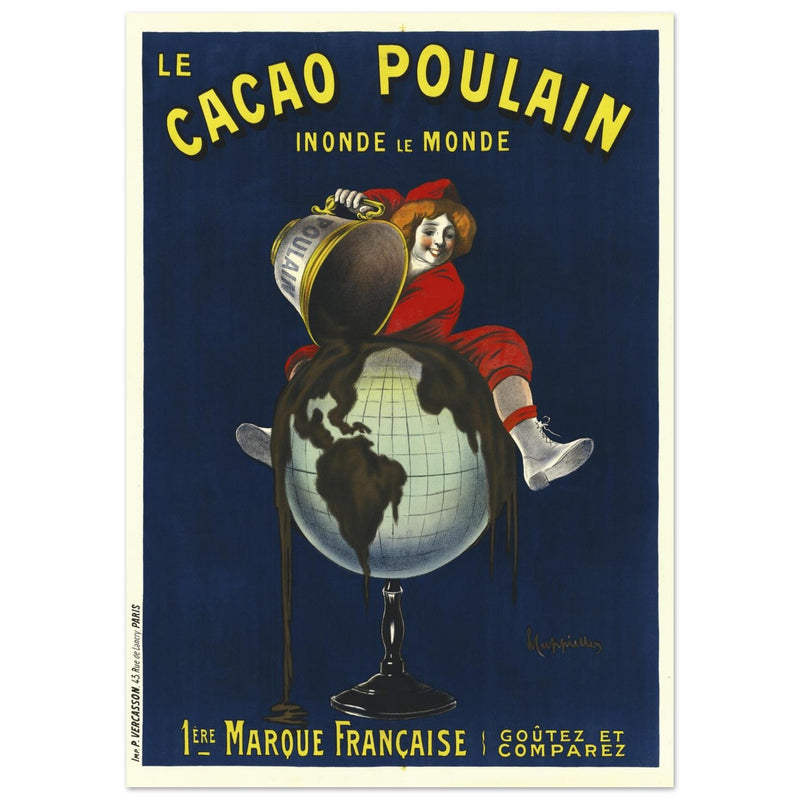 Le Cacao Poulain vintage advertising poster by Leonetto Cappiello.