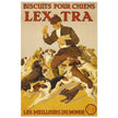 Lex Tra biscuits for chiens Biscuits for dogs advertising vintage poster.