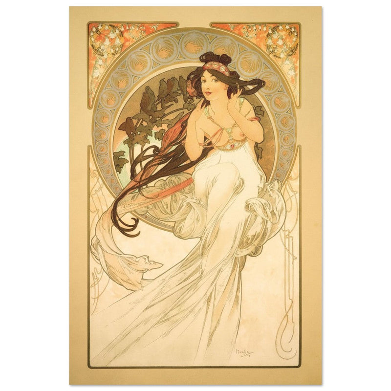 Art Nouveau Alphonse Mucha antique painting.