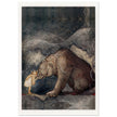 John Bauer the little princess and the bear vintage illustration . From the fairy tale Bella's Glorious Adventure.