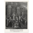 Gustave Dore The Bible engraving print . Cyrus restoring the vessesls of the temple .