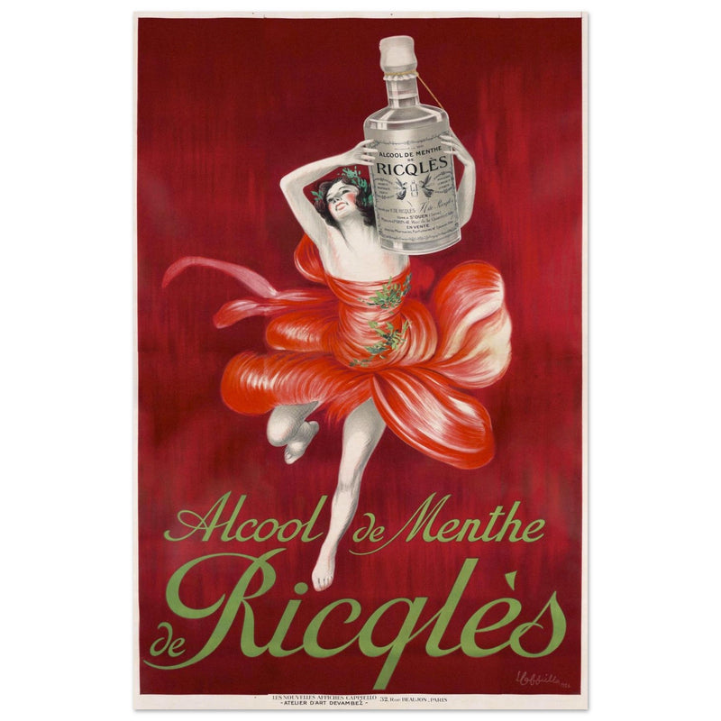 Ricqles peppermint liqueur vintage advertising print  by Leonetto Cappiello.