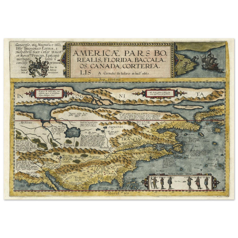 Map of North America by Cornelis de Jode.
