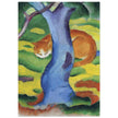 Kinderbild Katze hinter einem Baum  Cat behind a tree by Franz Marc