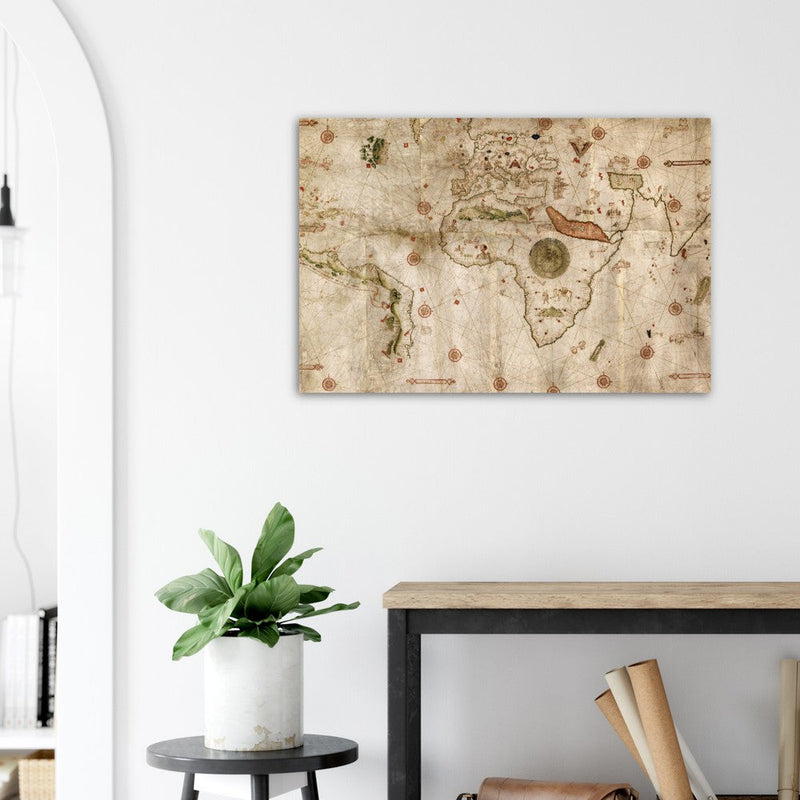 Nautical Planisphere world map poster reproduction by Nicolaus de Caverio 1506