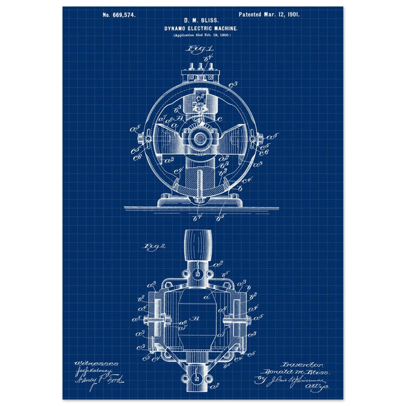 Dynamo electric machine patent by D M Bliss.