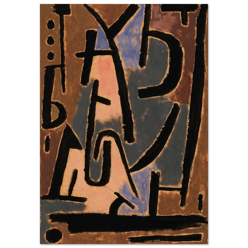 Paul Klee Bedrohliche Zeichen ( Threatening signs ). Abstract painting.  artwork. Wallart