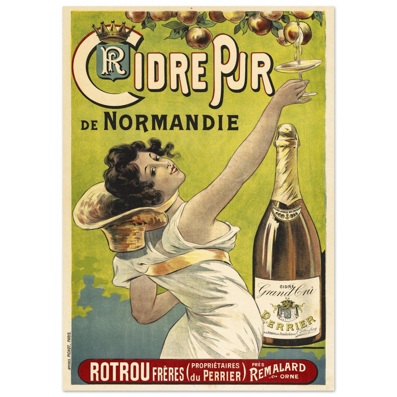 Cidre Pur vintage cider drink advertising.