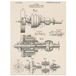 Automobile Drive Gear patent 787908 by Henry Ford. Vintage car