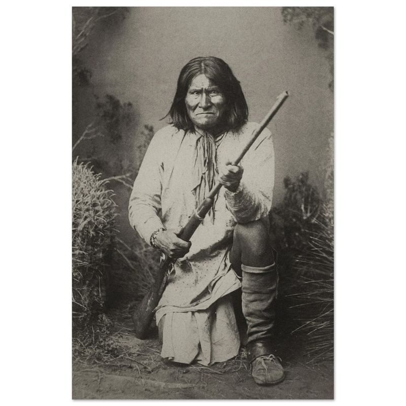 Geronimo Apache leader.  Portrait of native american indian.