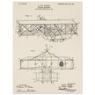 Flying machine patent 1906 by the Wright brothers. Vintage airplane.