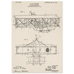 Flying machine patent 1906 by the Wright brothers. Vintage airplane.