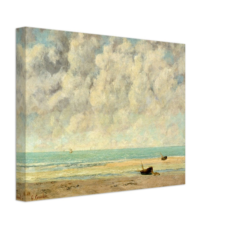The calm sea by Gustave Courbet 1869.  antique painting.