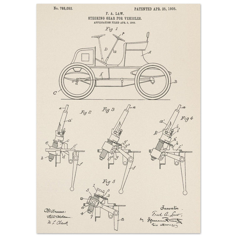 Steering Gear for vehicles patent illustration.