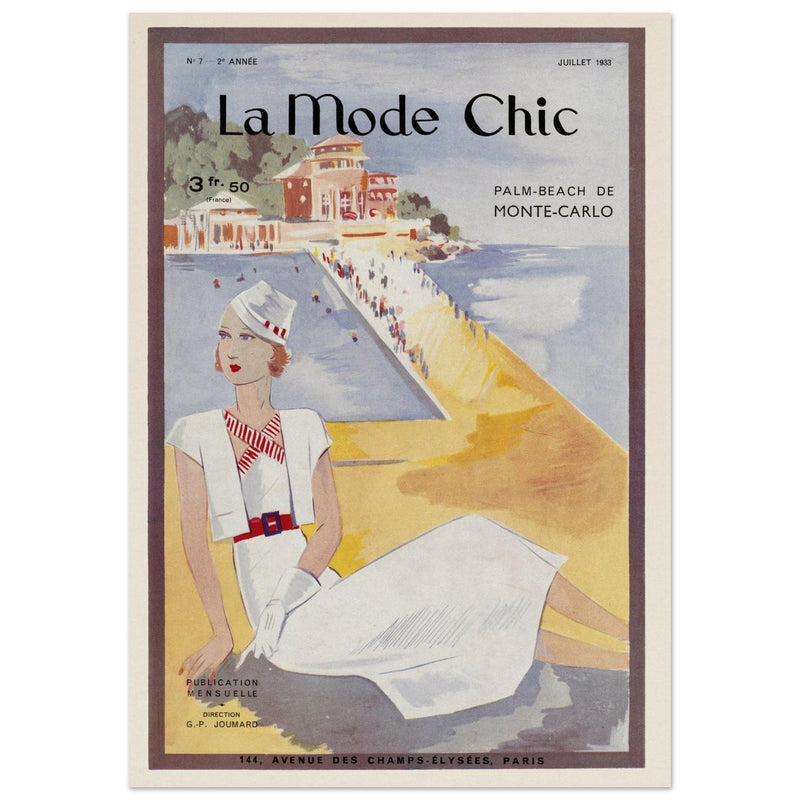 La Mode Chic old vintage fashion magazine cover from the 30s.