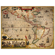 America old map print. Poster reproduction of the american continent year 1630 by Hendrik Hondius