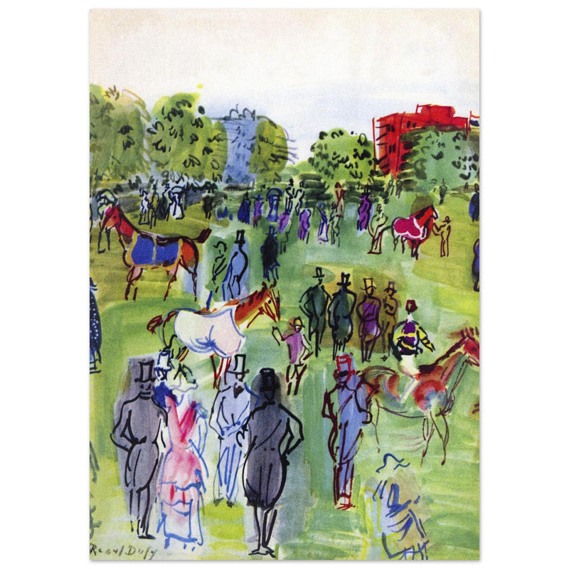 Raoul Dufy cover art for a vintage fashion magazine In the Paddock.