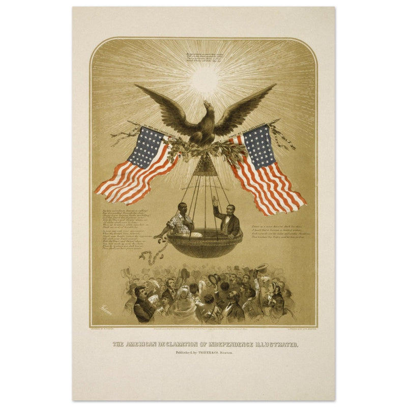 The American Declaration of Independence illustrated in 1861.  reproduction