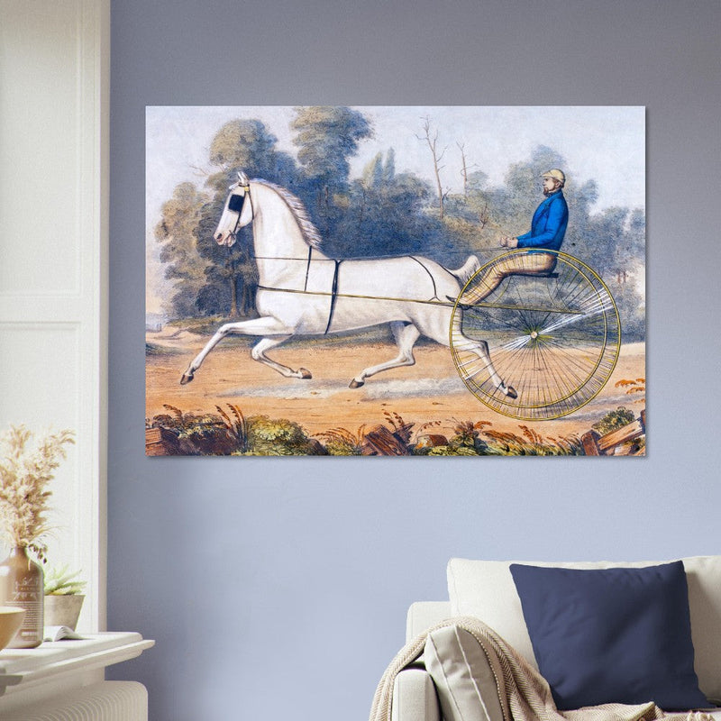 Grey Eagle horse cart antique lithograph by Nathaniel Currier.