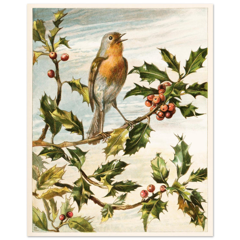 About Robins vintage cute bird illustration by Lady Lindsay.