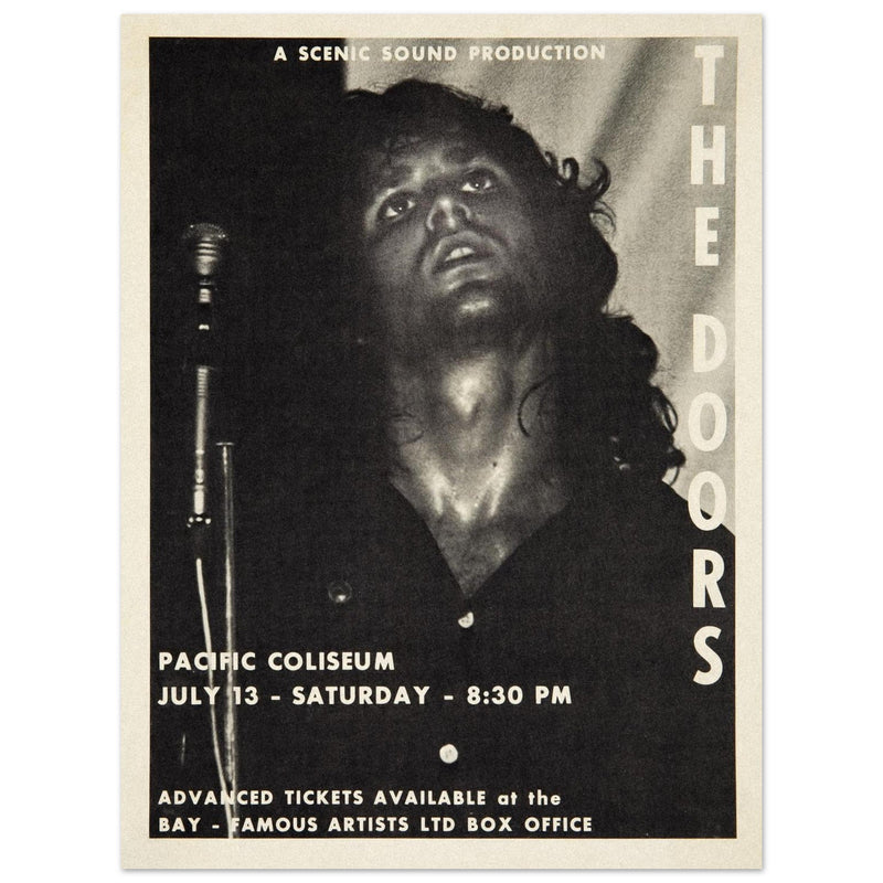 The Doors concert poster at the Pacific Coliseum Vancouver Canada 1968. decoor.