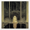 John Bauer vintage illustration print . From the fairy tale Leap the Elk and the Little Princess Cottongrass
