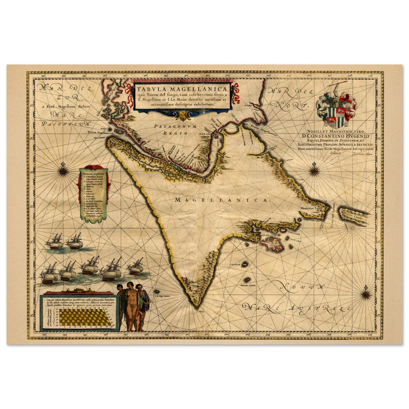 A Chart of Magellan by the Route of Tierra del Fuego by Willem Janszoon Blaeu