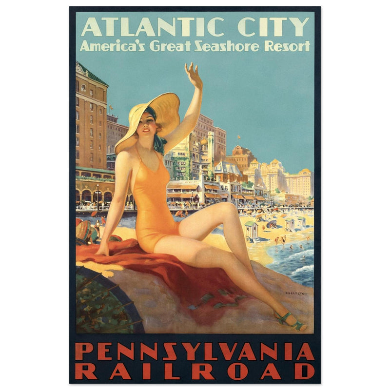 Atlantic City vintage travel poster .