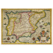 Ancient Spain and Portugal map. Iberian Peninsula cartography by Henricus Hondius.