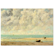 The calm sea by Gustave Courbet 1869.  antique painting.