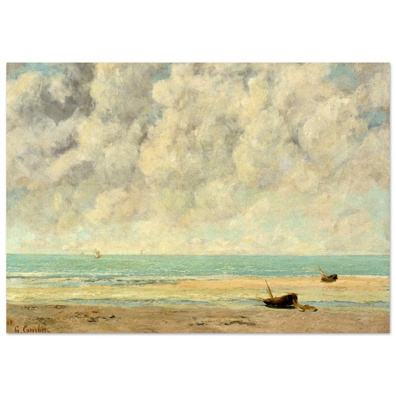 The calm sea by Gustave Courbet 1869.  antique painting.