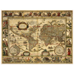 Ancient world map print by Willem Janszoon. Poster of antique vintage old map of 1647.