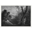 John Martin mezzotint engraving . Satan Contemplating Adam and Eve in Paradise. Paradise Lost by Milton.