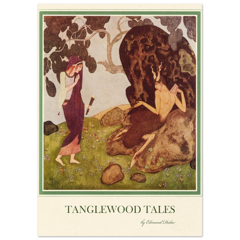 Edmund Dulac Tanglewood Tales illustration. Ceres questioning Pan about Proserpina.