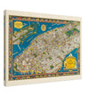 Old map of Manhattan New York City. Antique map reproduction of Manhattan of the 20's