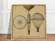The first parachute by Jacques Garnerin. XVIII Century.