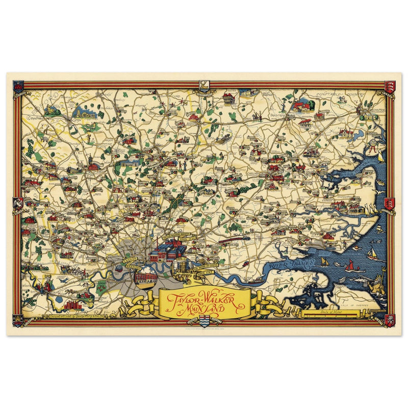 United Kindon Greater London vintage map  by Taylor Walker & Co.