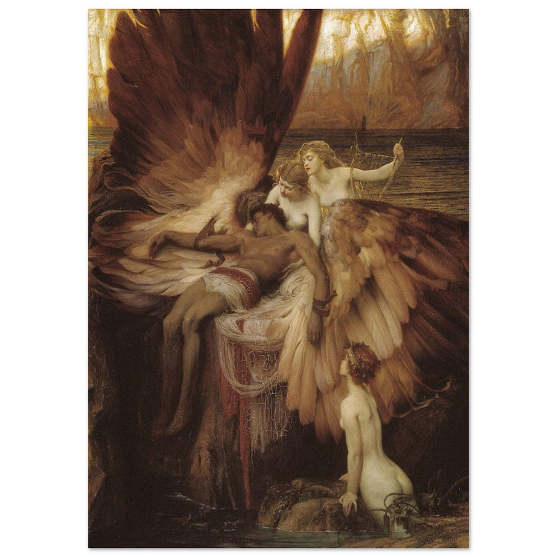 The Lament for Icarus by Herbert Draper 1898. Antique painting .