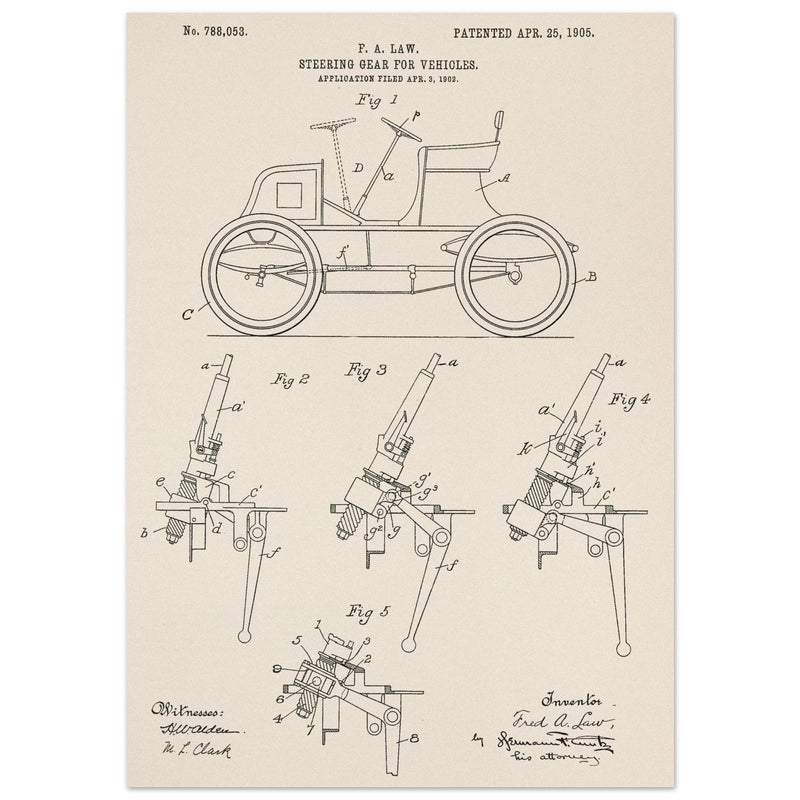 Steering Gear for vehicles patent illustration.