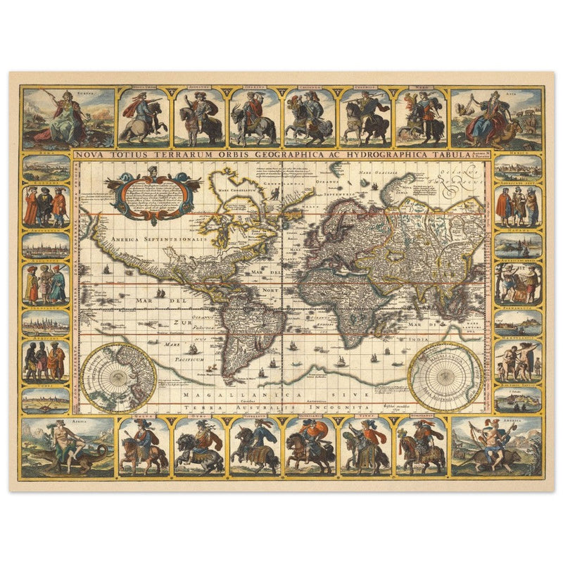 1652 Old World map Nova Totius Terrarum Orbis geographica ac hydrographica tabula by Nicolaes Visscher