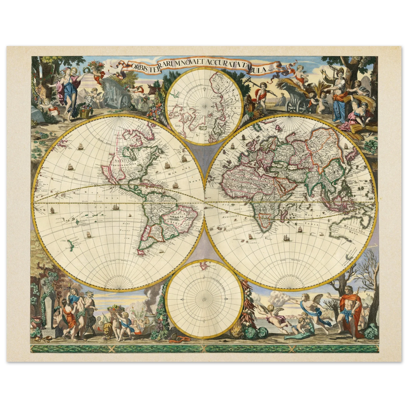 1690 World map - Orbis Terrarum Nova et Accurata Tabula