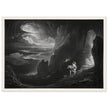 John Martin Paradise Lost vintage mezzoting engraving . Adam and Eve Driven Out of Paradise.