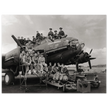 B-17 airplane with crew Hell's Angels. World war 2 poster.