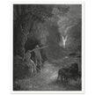 Gustave Dore Paradise Lost engraving . Adam and Eve and Archangel Raphael in eden.